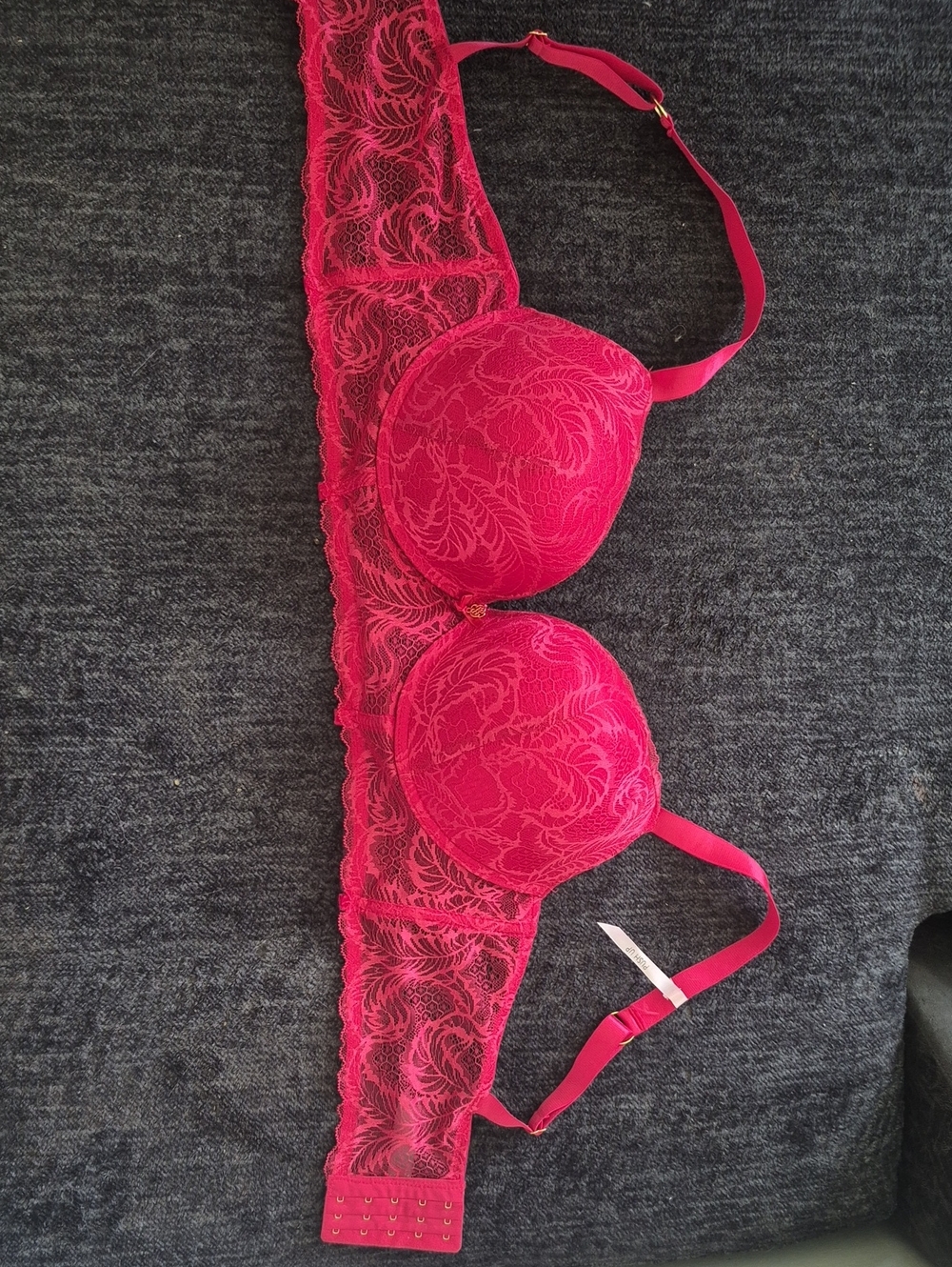 NWOT Daisy Fuentes Crimson Red Lace Longline Underwire Bra Size 40D